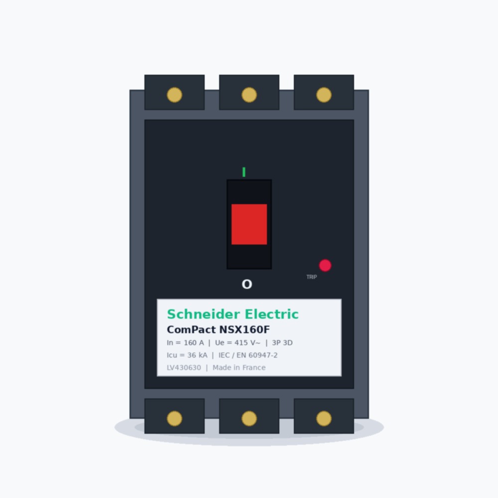 Schneider Molded Case Circuit Breaker ComPact NSX160F 3P
